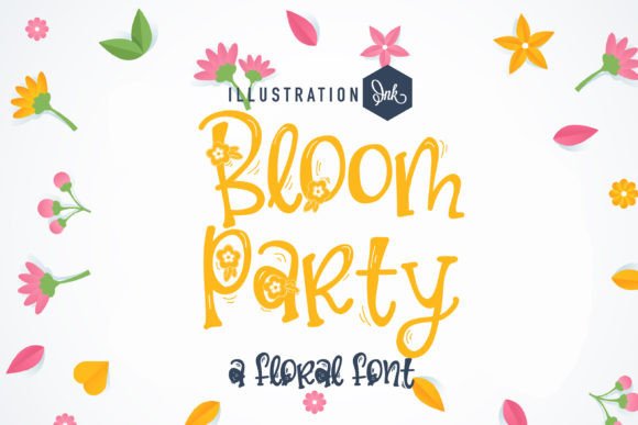 Bloom Party Font: Floral Script for Handmade Products