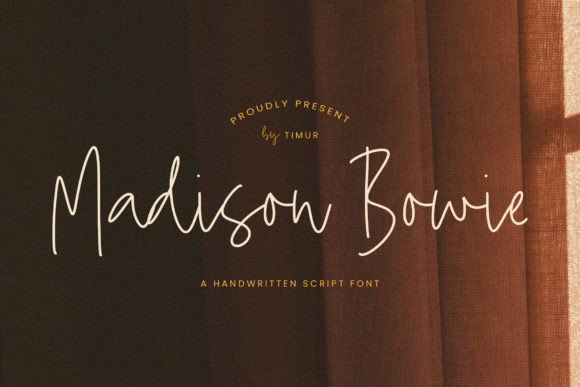 Madison Bowie Font: Elegant Script for Editorial Design
